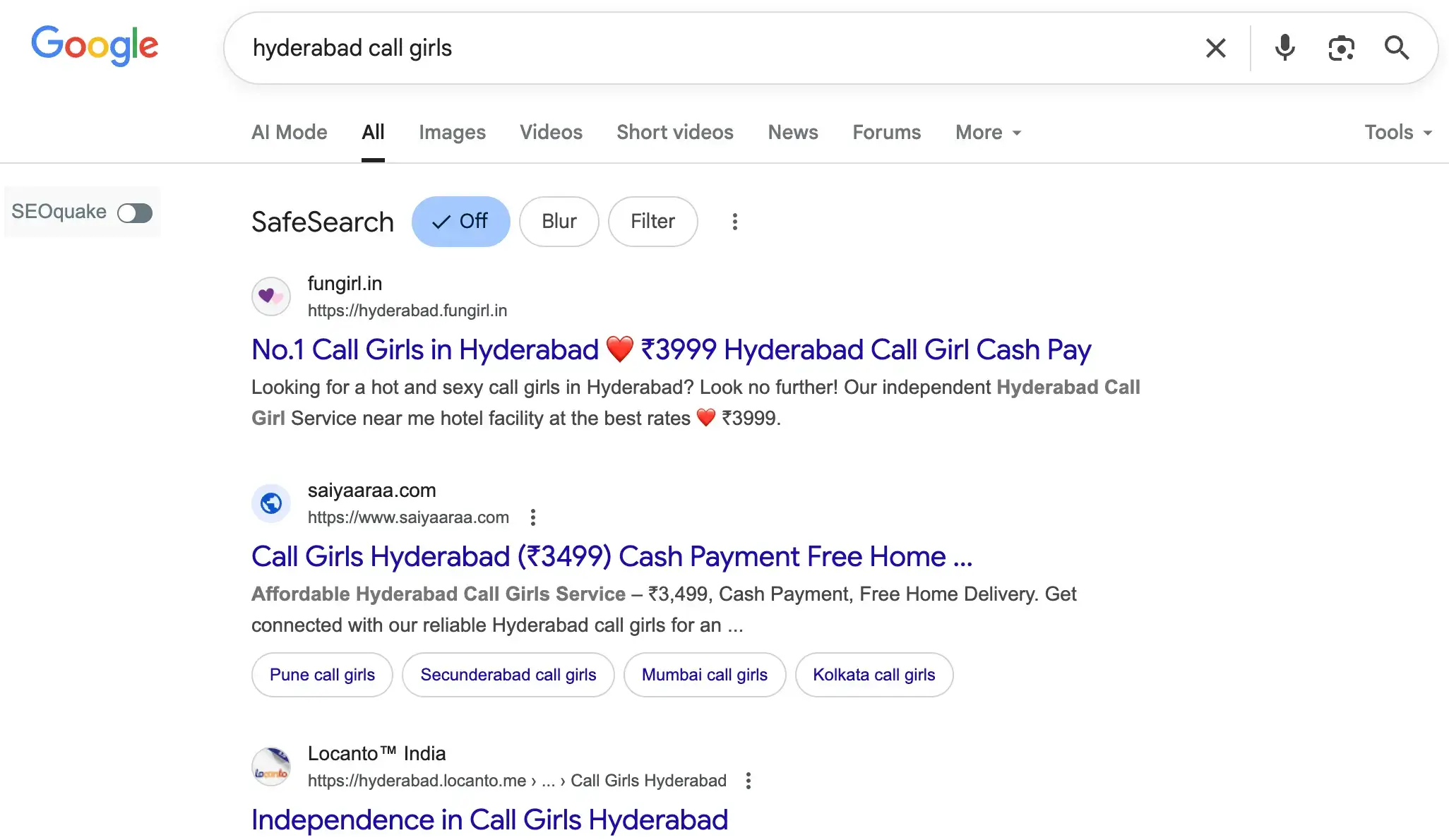 Hyderabad Call Girls Google's Trusted